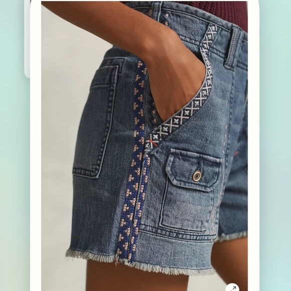 Anthropologie NWT Pilcro The Wanderer Denim Shorts Size 25 but fits 26 - Picture 2 of 9